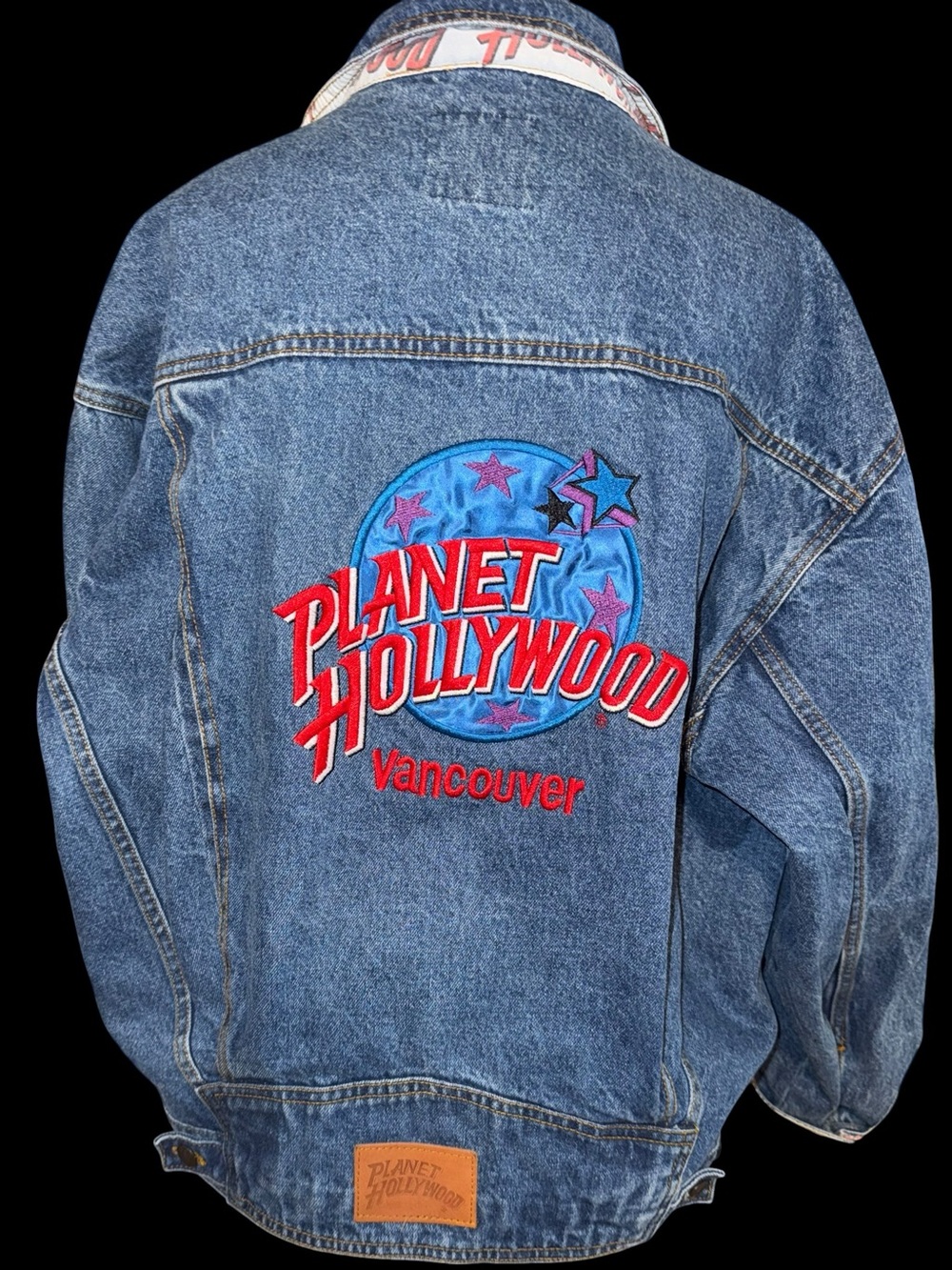 Vintage 1991 Planet Hollywood Vancouver Denim Jacket XXL 100% Cotton